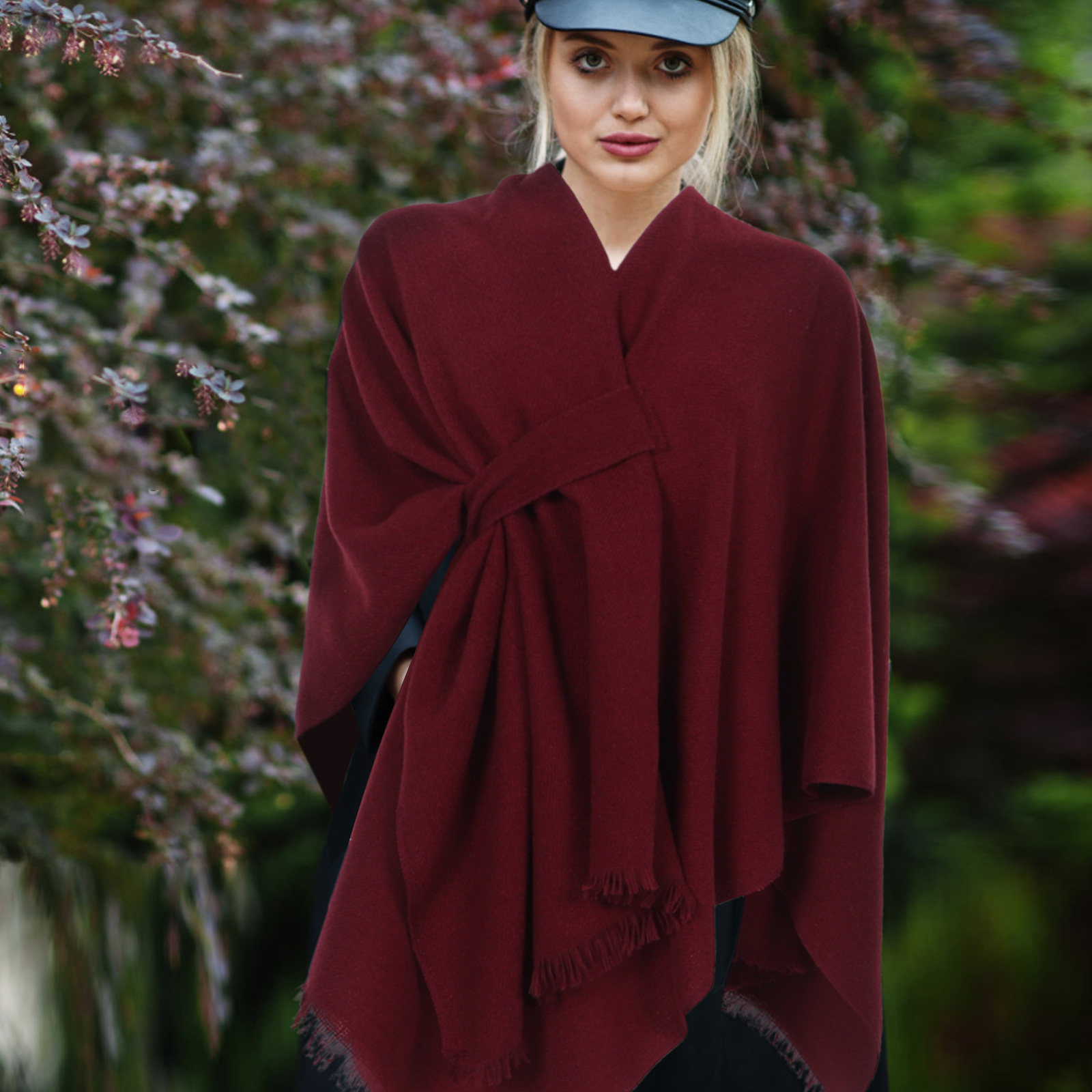 Stole Wedding Shawl - Sciarpa con frange a tinta unita