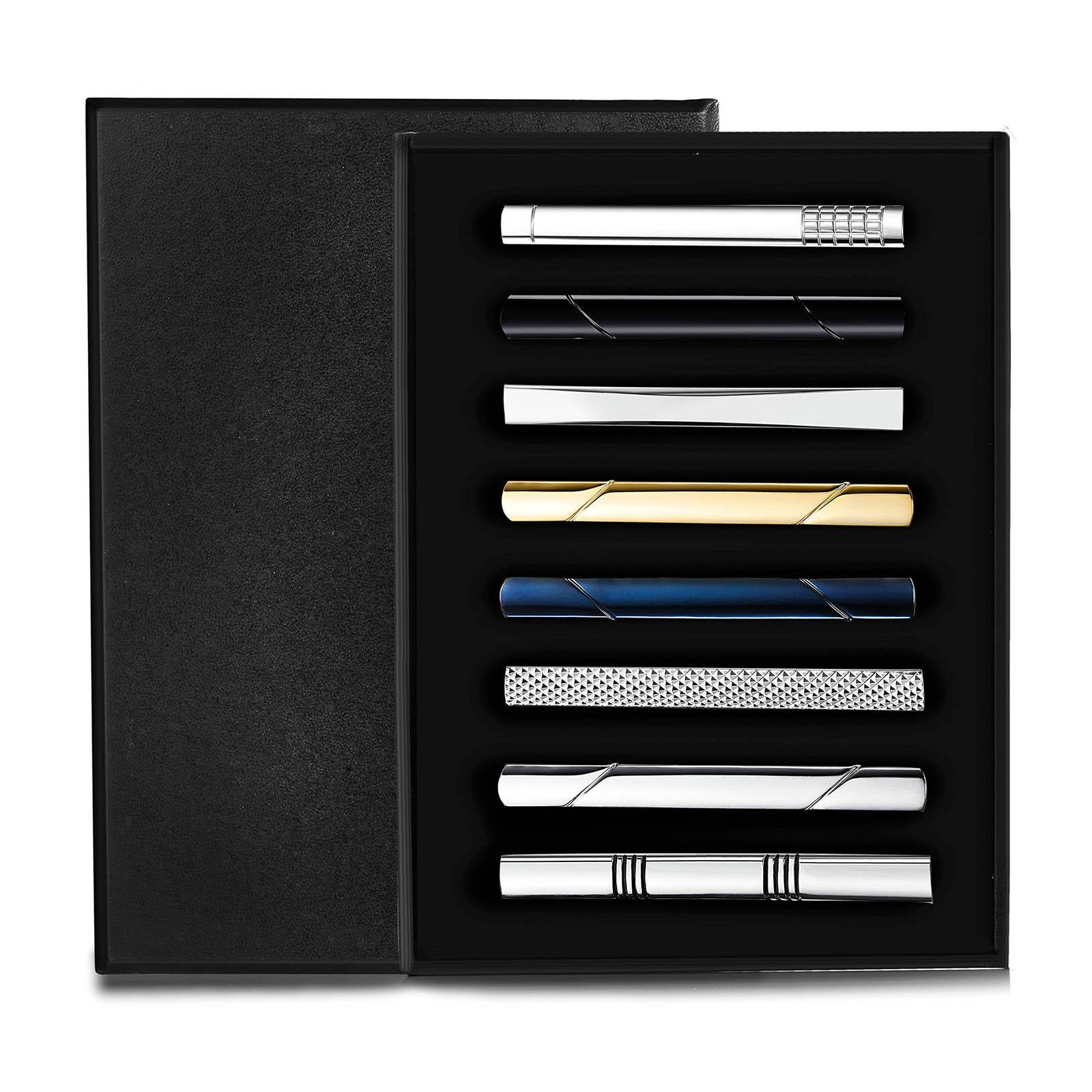 8 fermacravatte semplici e uni - Tie Bar Set Gift recensione e prezzo