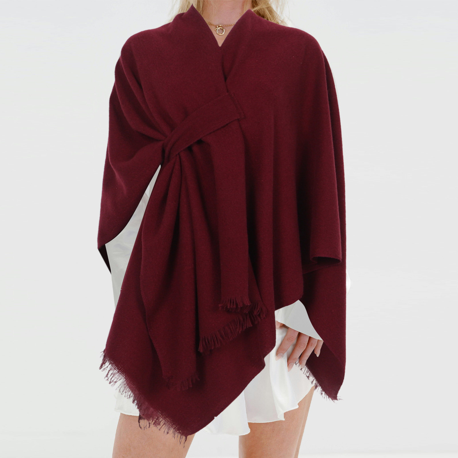 Sciarpa con frange a tinta uni - Stole Wedding Shawl recensione e prezzo
