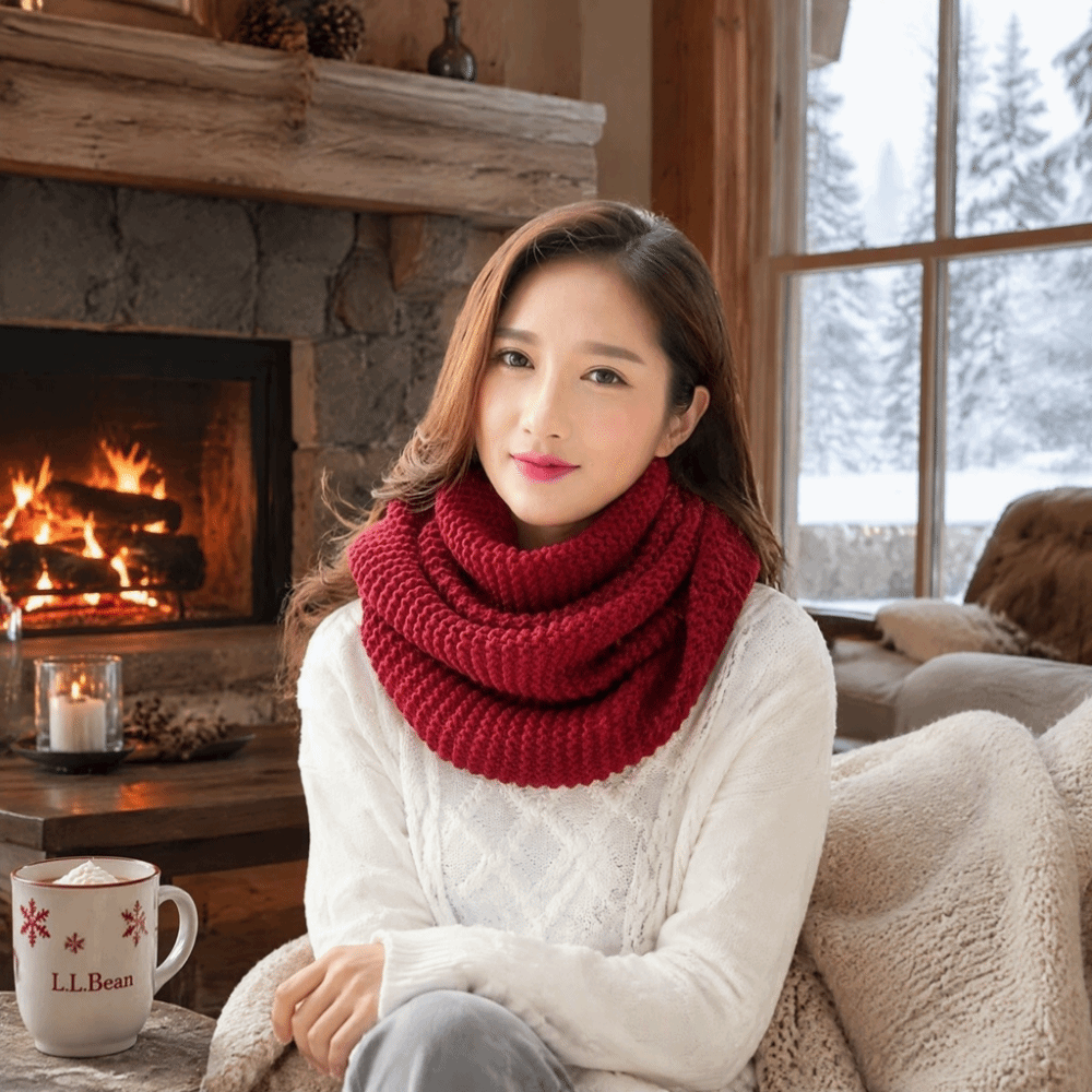 Sciarpa a Collo Alto a Tinta U - Infinity Scarf Knit recensione e prezzo
